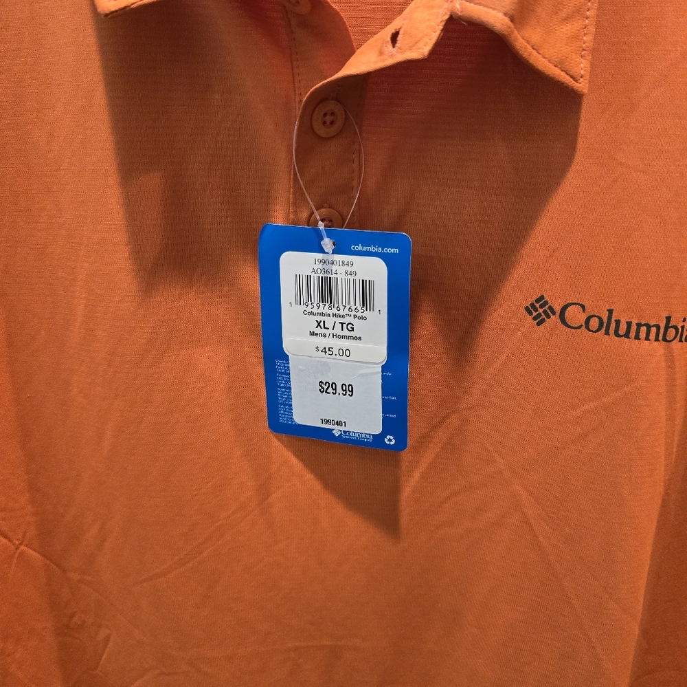 Columbia NWT Mens XL Polo